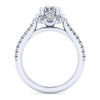 Gabriel & Co. White Gold Art Deco Emerald Cut Halo Semi-Mount Engagement Ring
