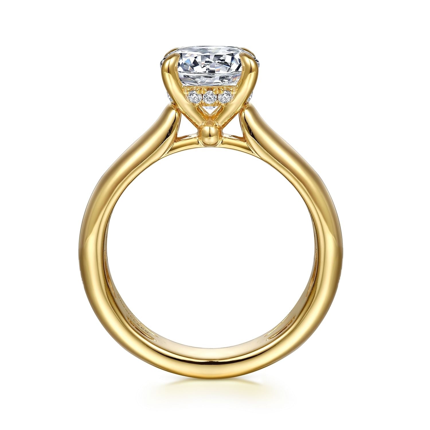 Gabriel & Co. Yellow Gold Semi-Mount Engagement Ring - Diamond Semi-Mount Rings