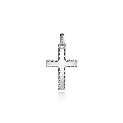 Gabriel & Co Sterling Silver Cross Pendant with Beveled Trim