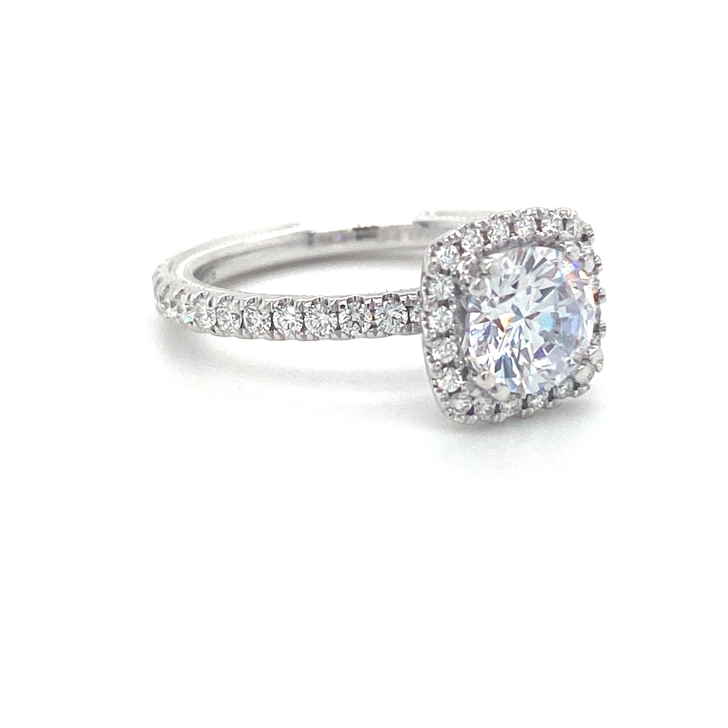 Verragio Tradition Collection White Gold Cushion Halo Semi-Mount Engagement Ring