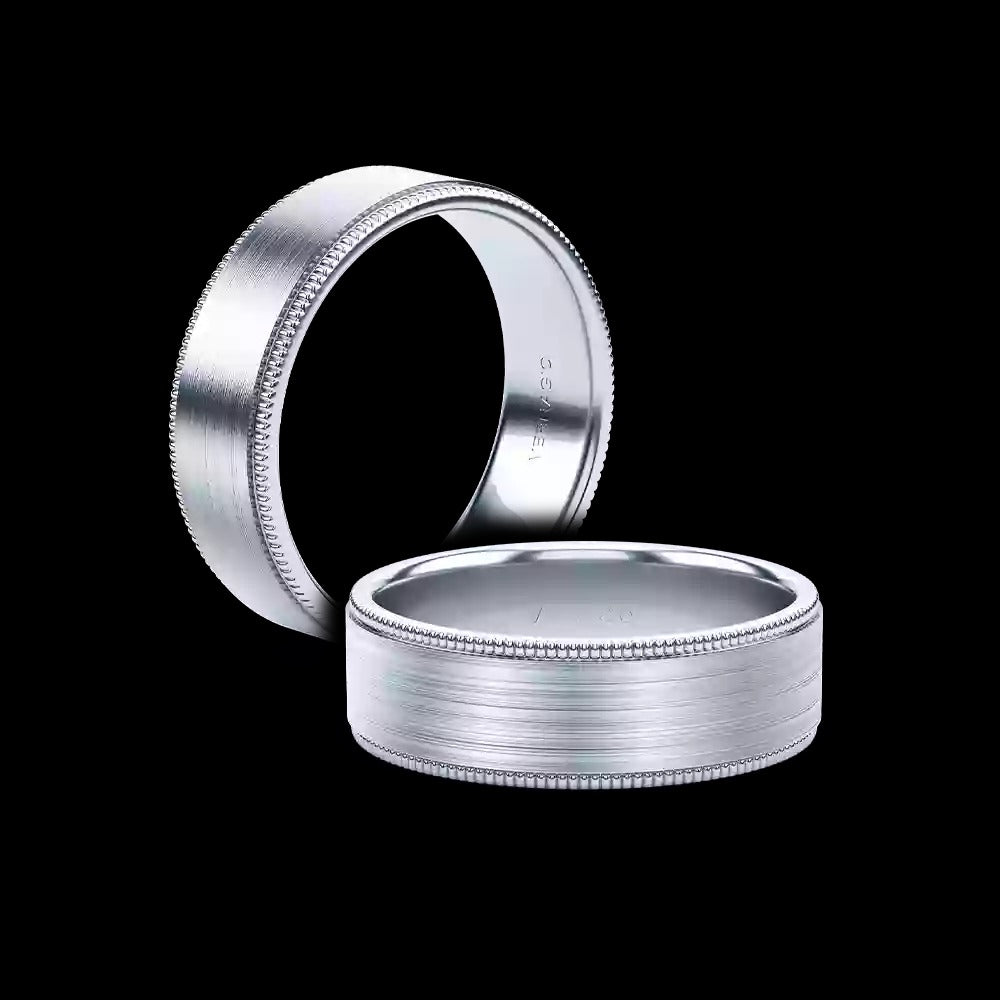Verrgio Satin Finished White Gold Wedding Band