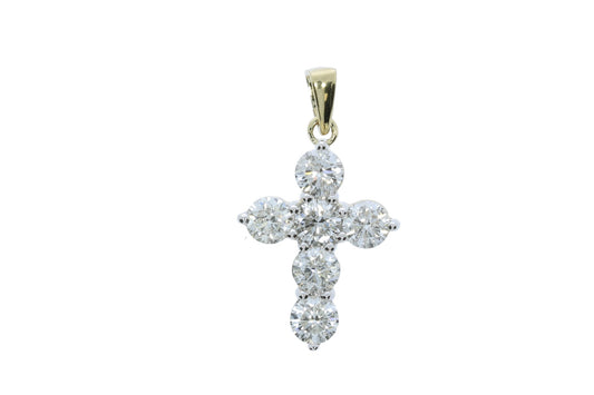 Yellow Gold Diamond Cross Pendant