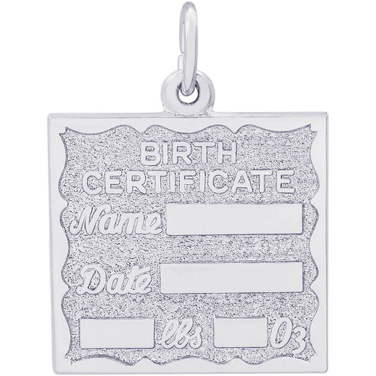 Rembrandt Birth Charm - Silver Charms