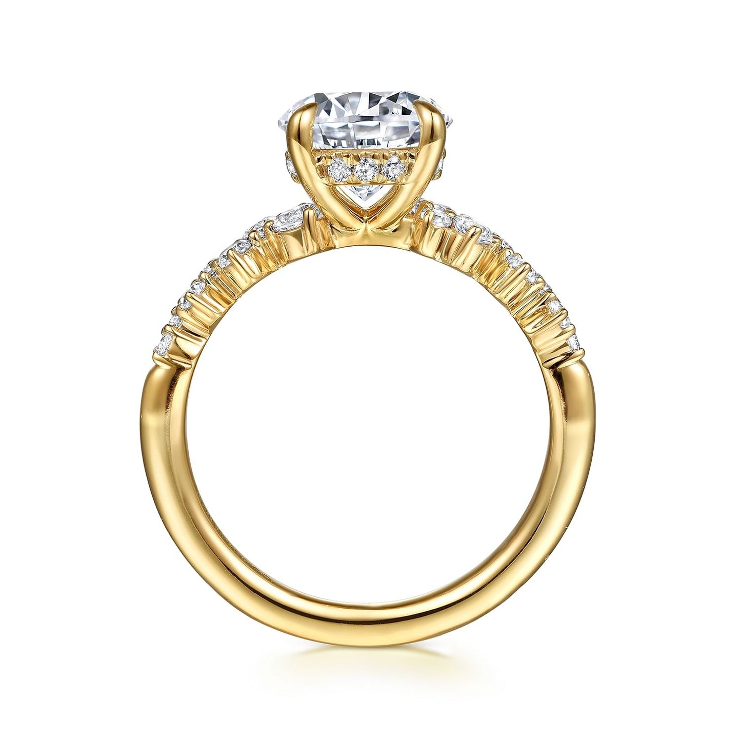 Gabriel & Co. Round Yellow Gold Semi-Mount Engagement Ring