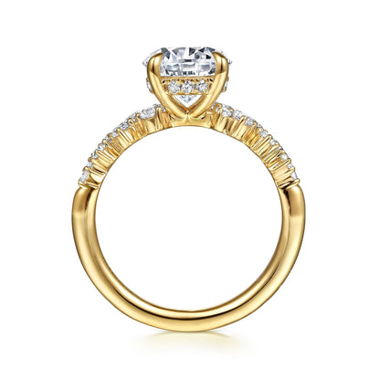 Gabriel & Co. Round Yellow Gold Semi-Mount Engagement Ring