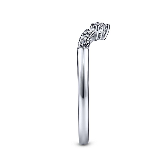 Gabriel & Co White Gold Curved V Diamond Wedding Band - Diamond Wedding Bands - Women's