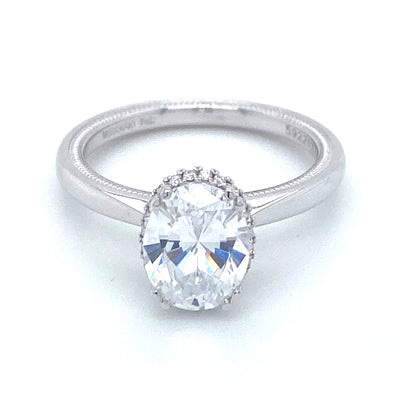 Verragio Tradition Collection White Gold Oval Hidden Halo Semi-Mount Engagement Ring