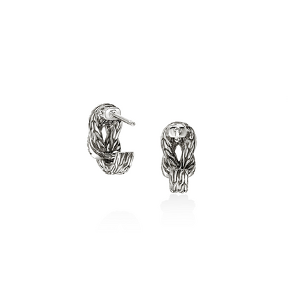 John Hardy Sterling Silver Love Knot Diamond Earrings