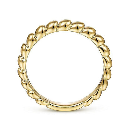 Gabriel & Co. Yellow Gold Bujukan Bead Ring