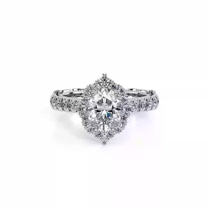 Verragio White Gold Venetian Oval Floral Halo Semi-Mount Engagement Ring