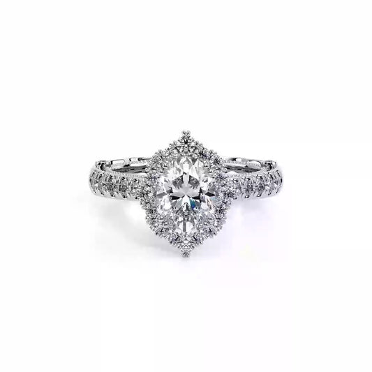 Verragio White Gold Venetian Oval Floral Halo Semi-Mount Engagement Ring - Diamond Semi-Mount Rings