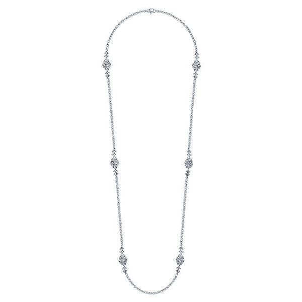 Gabriel & Co Sterling Silver Filigree Bead Station Necklace