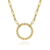 Gabriel & Co. 14 Karat Yellow Gold Bujukan Ball Circle Necklace Paperclip Chain