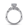 Gabriel & Co. 14 Karat White Gold Round Floral Semi-Mount Engagement Ring