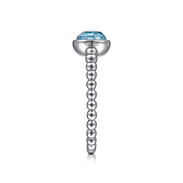 Gabriel & Co Sterling Silver Rock Crystal and Turquoise Bujukan Ring