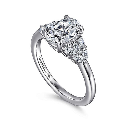 Gabriel & Co. White Gold Oval Diamond Semi Mount Engagement Ring
