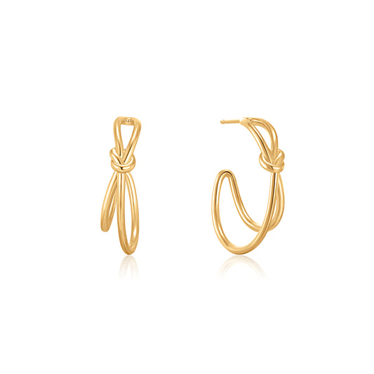Ania Haie Knot Stud Hoop Earrings - Silver Earrings