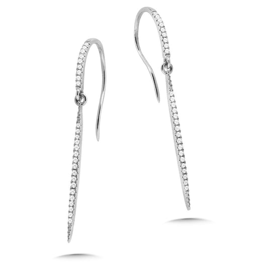 White Gold Diamond Dangle Earrings - Diamond Earrings