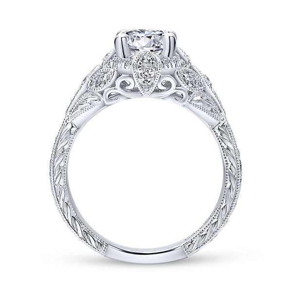 Gabriel & Co. 14 Karat White Gold Semi-Mount Engagement Ring