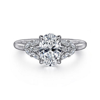 Gabriel & Co. White Gold Oval Diamond Semi Mount Engagement Ring