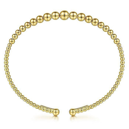 Ladies Gabriel & Co. 14 Karat Yellow Gold Bujukan Open Bangle Bracelet - Gold Bracelets