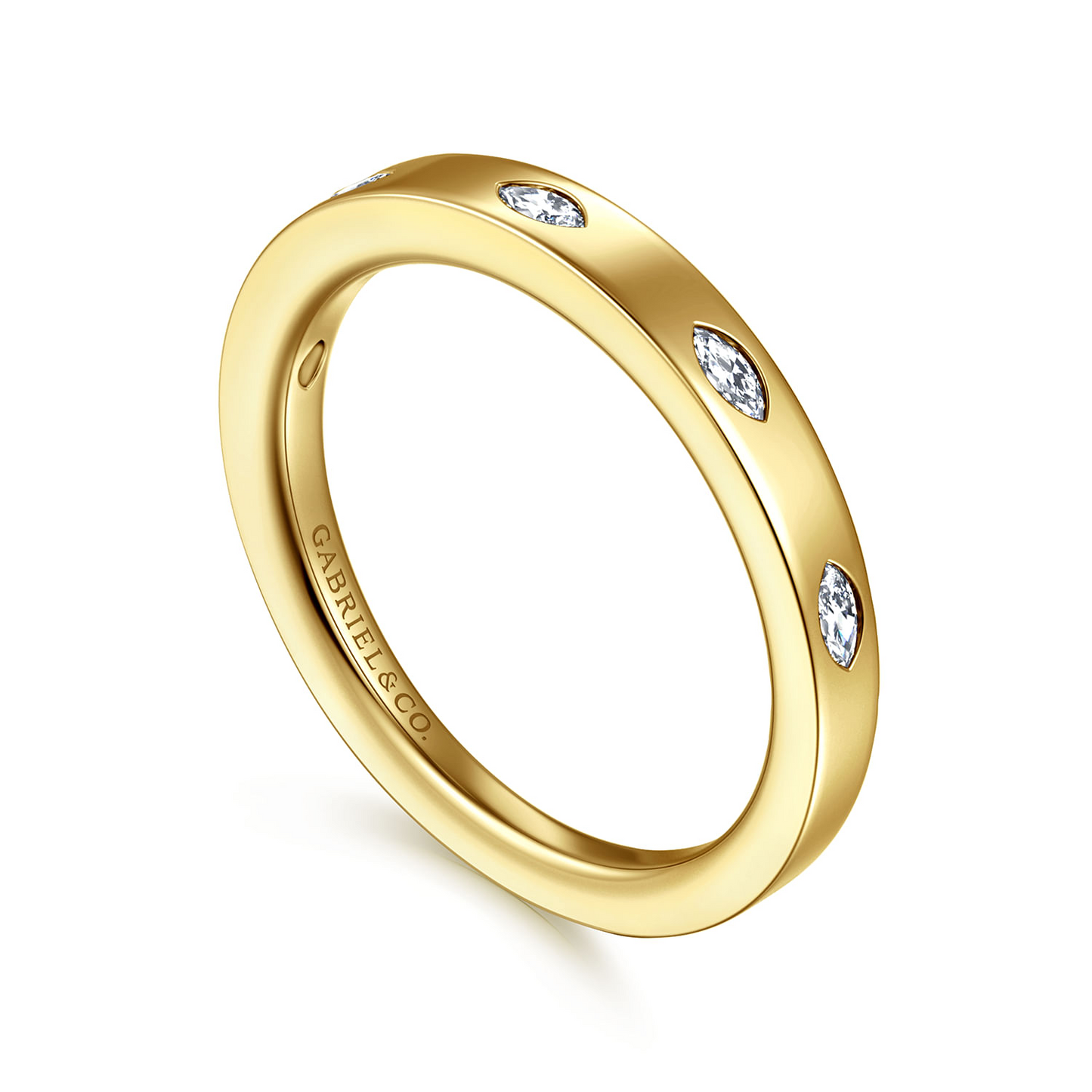 Gabriel & Co. Yellow Gold Marquise Diamond Anniversary Band