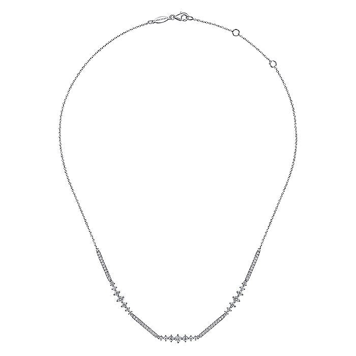 Gabriel & Co. 14 Karat White Gold Diamond 17.5 Inch Necklace - Diamond Necklaces