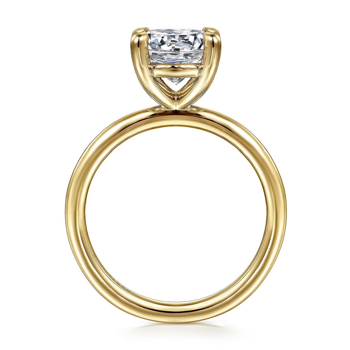 Gabriel & Co. 14 Karat Yellow Gold Classic Round Semi-Mount Solitaire Engagement Ring - Diamond Semi-Mount Rings
