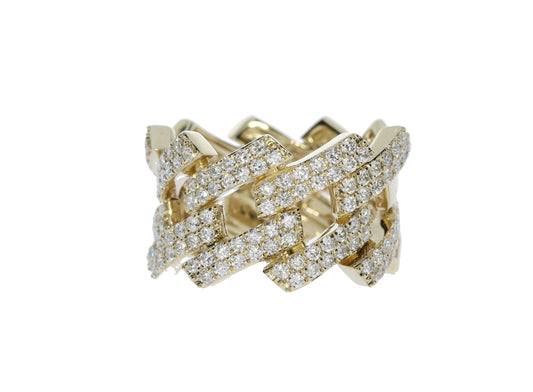 Yellow Gold Diamond Link Fashion Ring