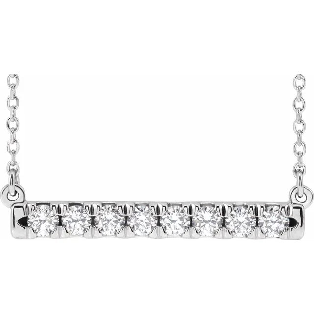 White Gold Laboratory Grown Diamond Bar Pendant