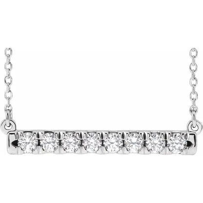 White Gold Laboratory Grown Diamond Bar Pendant