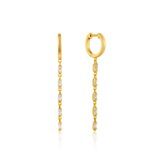 Ania Haie Glow Drop Huggie Hoops - Silver Earrings