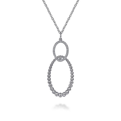 Gabriel & Co. Sterling Silver White Sapphire Bujukan Pendant Necklace - Silver Necklace