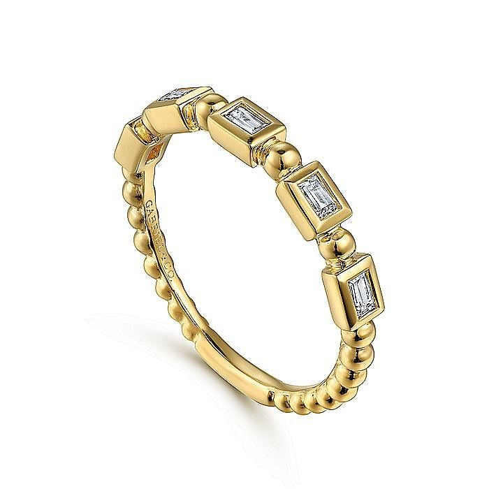 Gabriel & Co Yellow Gold Diamond Geometric Ring