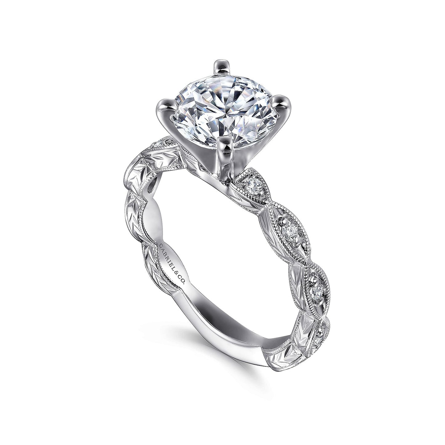 Gabriel & Co. Round Semi-Mount Engagement Ring