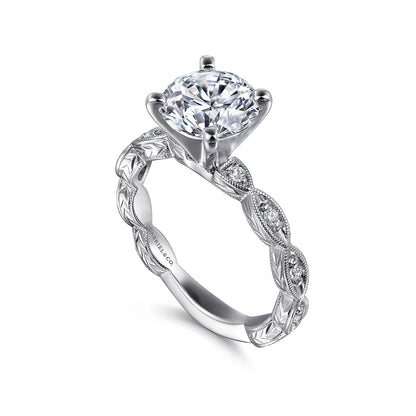 Gabriel & Co. Round Semi-Mount Engagement Ring