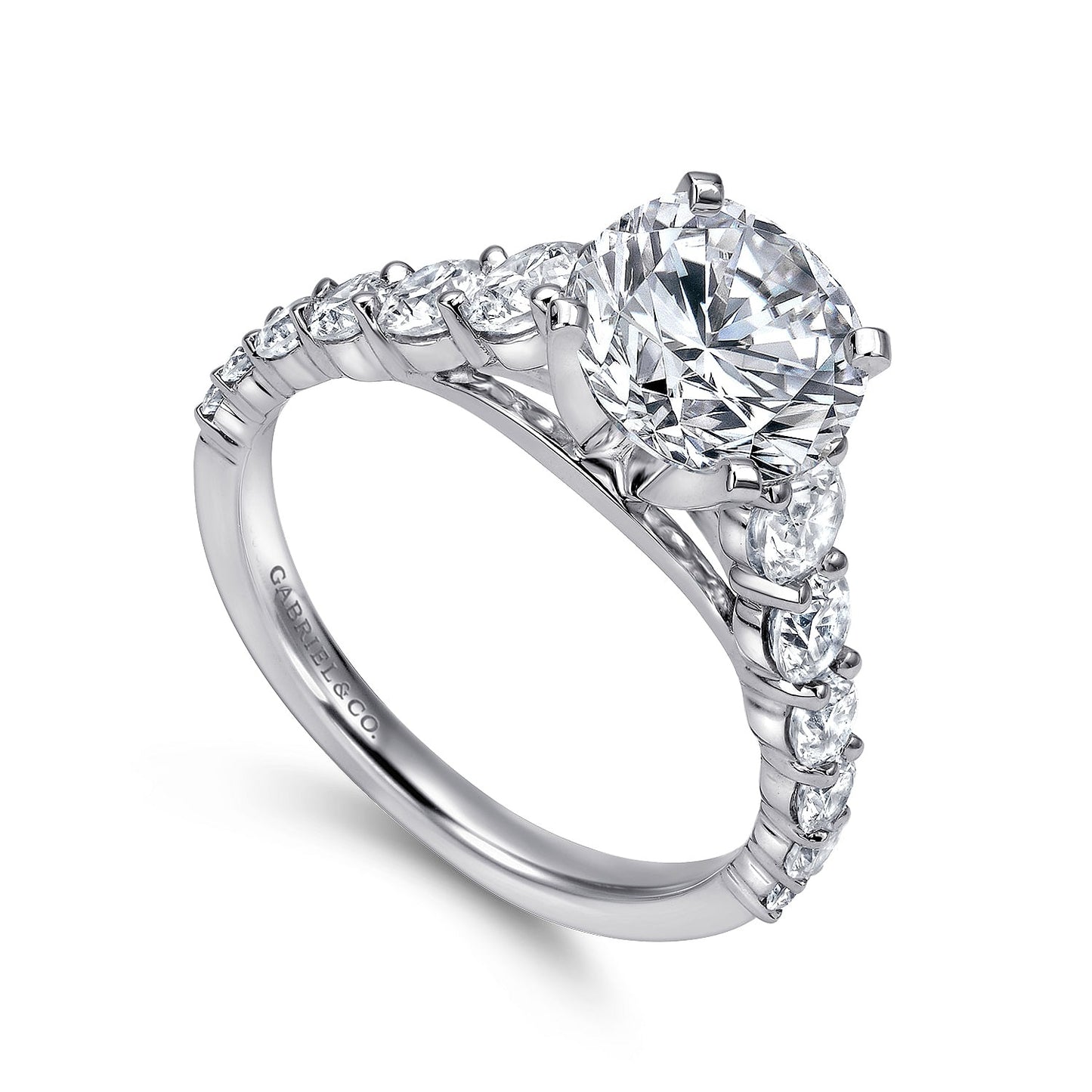 Gabriel & Co. 14 Karat White Gold Diamond Semi-Mount Engagement Ring