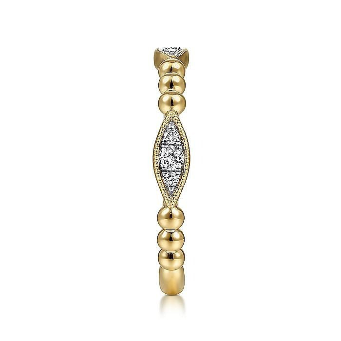 Gabriel & Co. Yellow Gold Bujukan Marquise Cluster Diamond Station Ring