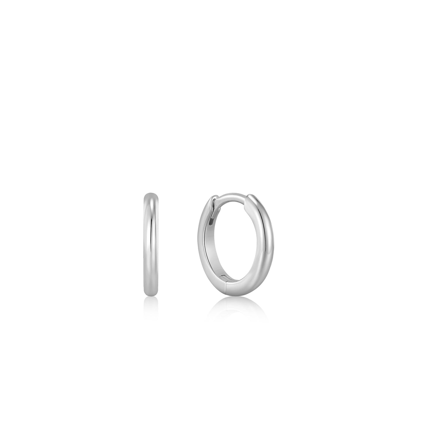 Ania Haie Silver Smooth Huggie Hoop Earrings