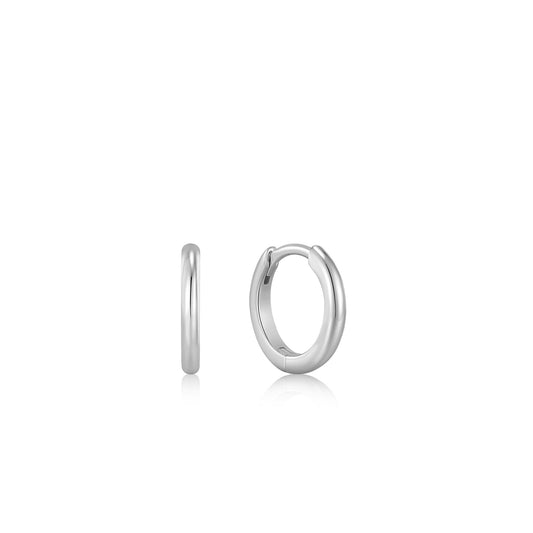 Ania Haie Silver Smooth Huggie Hoop Earrings - Silver Earrings