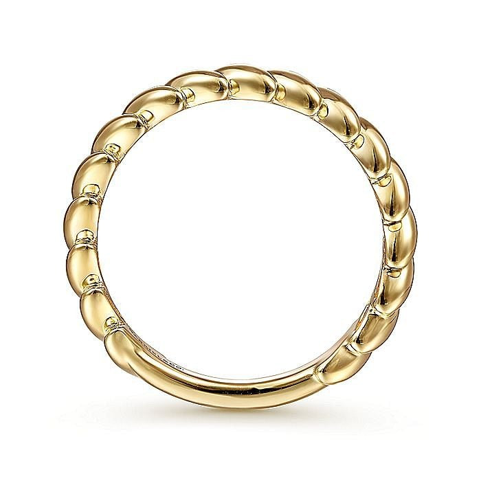 Gabriel & Co. Yellow Gold Tilted Leaf Ring