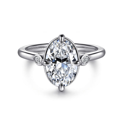 Gabriel & Co. Oval Three Stone Semi-Mount Engagement Ring