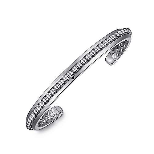 Gabriel & Co Sterling Silver Open Cuff Bracelet with Beaded Center