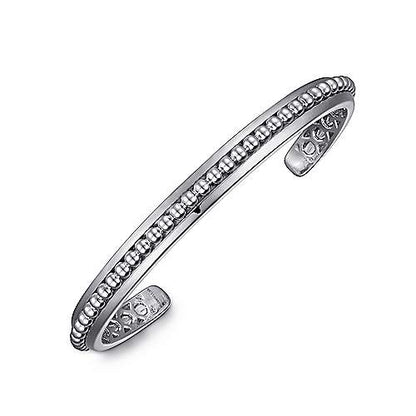 Gabriel & Co Sterling Silver Open Cuff Bracelet with Beaded Center - Gents Bracelet