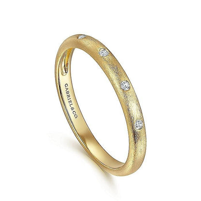 Gabriel & Co. Yellow Gold Diamond Stackable Ring