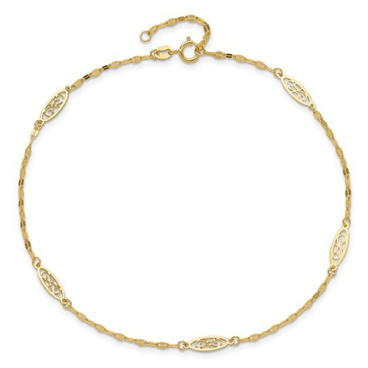 Yellow Gold Anklet - Anklets