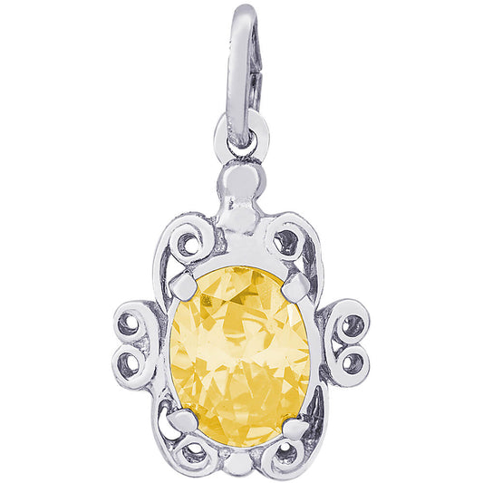 Rembrandt November Birthstone Charm - Silver Charms