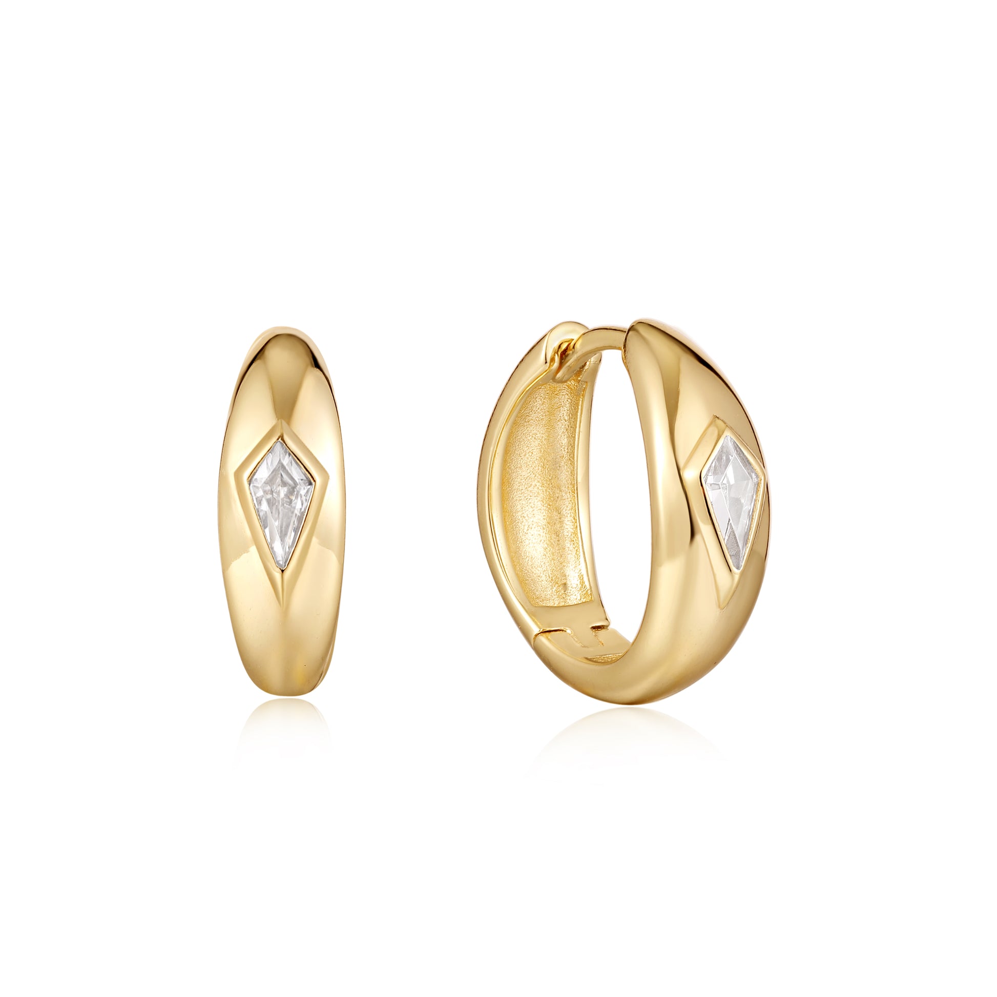 Ania Haie Gold Sparkle Dome Hoop Earrings - Silver Earrings