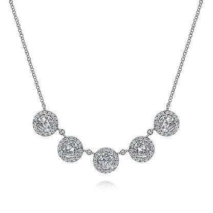 Gabriel & Co. White Topaz and Diamond Necklace - Colored Stone Necklace