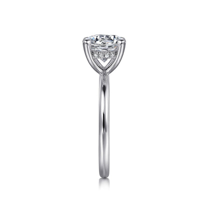 Gabriel & Co. 14 Karat White Gold Round Hidden Halo Polished Semi-Mount